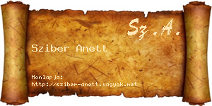 Sziber Anett névjegykártya